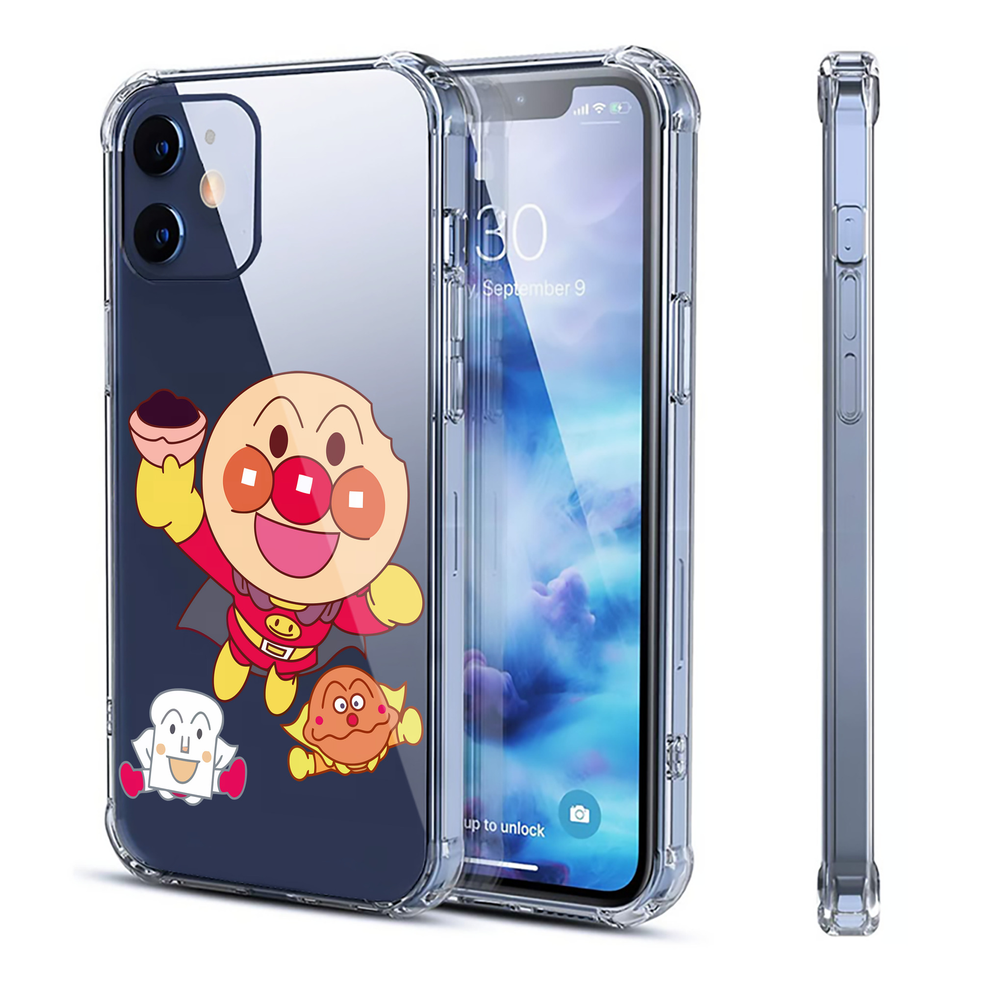 （画像用） アンパンマン Anpanman 【iPhone 12シリーズ対応】透明スマホケース（クリアソフトケース）